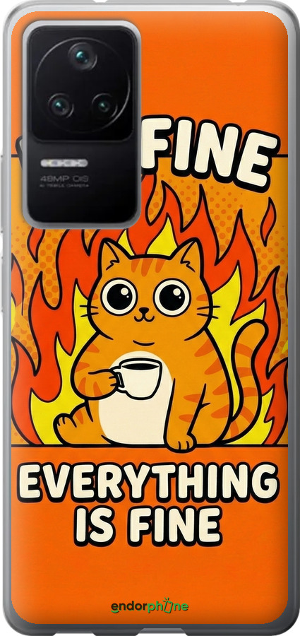 Силіконовий чехол Funny Cat для Xiaomi Poco F4 - 6786u-3917 изображение 