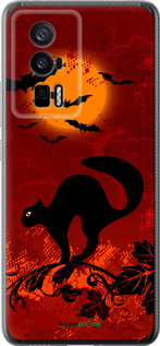 Силіконовий чехол Чорна кішка під місяцем для Xiaomi Redmi K60 Pro - 1190u-3457 изображение 