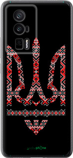 Силиконовый чехол Герб - вышиванка на черном фоне для Xiaomi Redmi K60 Pro - 1196u-3457 изображение 