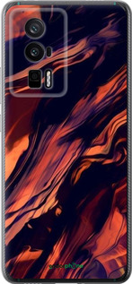 Силиконовый чехол Черно-оранжевая абстракция для Xiaomi Redmi K60 Pro - 5340u-3457 изображение 