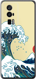Силиконовый чехол Японские волны для Xiaomi Redmi K60 Pro - 5533u-3457 изображение 