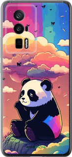 Силиконовый чехол Панда в облаках для Xiaomi Redmi K60 Pro - 5585u-3457 изображение 
