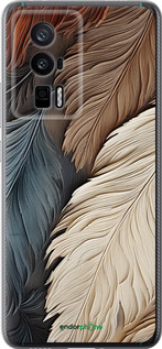 Силіконовий чехол Листя в стилі бохо для Xiaomi Redmi K60 Pro - 5643u-3457 изображение 