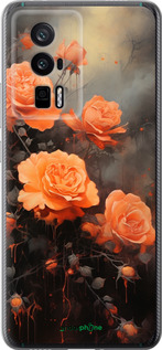 Силиконовый чехол Оранжевые розы для Xiaomi Redmi K60 Pro - 5944u-3457 изображение 