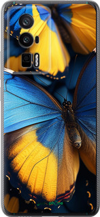 Силіконовий чехол Жовто-блакитні метелики для Xiaomi Redmi K60 Pro - 6046u-3457 изображение 