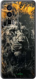 Силіконовий чехол Лев у золотих фарбах для Xiaomi Redmi K60 Pro - 6155u-3457 изображение 