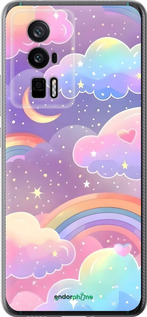Силиконовый чехол Облака и радуга для Xiaomi Redmi K60 Pro - 6312u-3457 изображение 