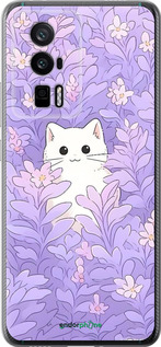 Силиконовый чехол Котик в цветах для Xiaomi Redmi K60 Pro - 6390u-3457 изображение 