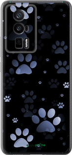 Силиконовый чехол С синими отпечатками лап для Xiaomi Redmi K60 Pro - 6441u-3457 изображение 
