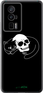 Силиконовый чехол С изображением кота и черепа для Xiaomi Redmi K60 Pro - 6491u-3457 изображение 