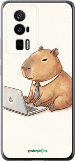 Силиконовый чехол 'Funny Capybara CEO Working' для Xiaomi Redmi K60 Pro изображение 1