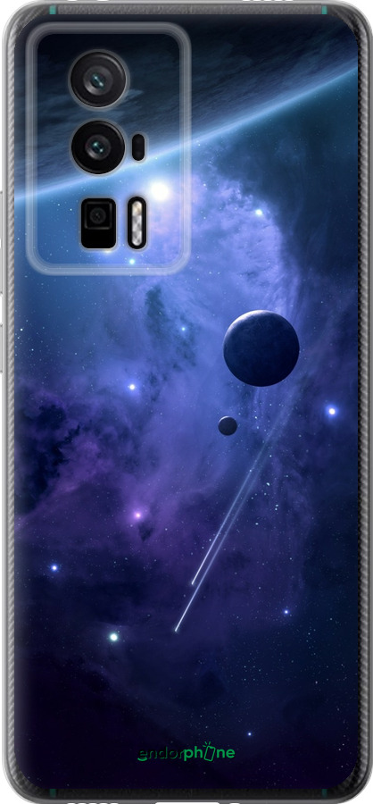 Силиконовый чехол Планеты в синем космосе для Xiaomi Redmi K60 Pro - 171u-3457 изображение 