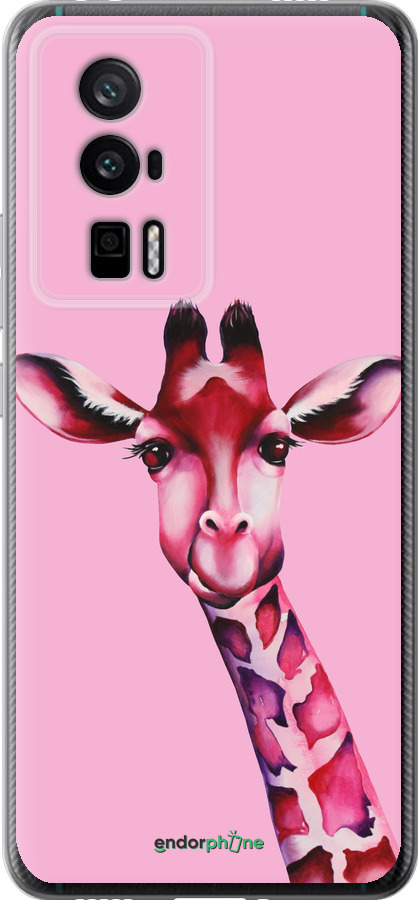 Силіконовий чехол Рожева жирафа для Xiaomi Redmi K60 Pro - 4441u-3457 изображение 
