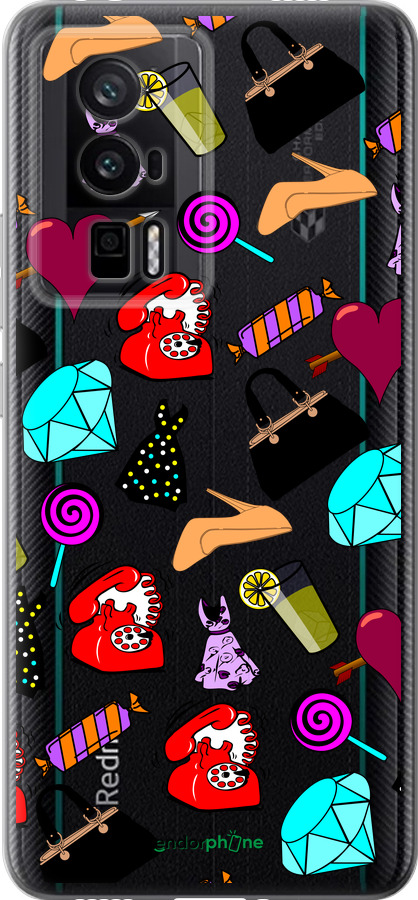 Силиконовый чехол stickers для Xiaomi Redmi K60 Pro - 4757u-3457 изображение 