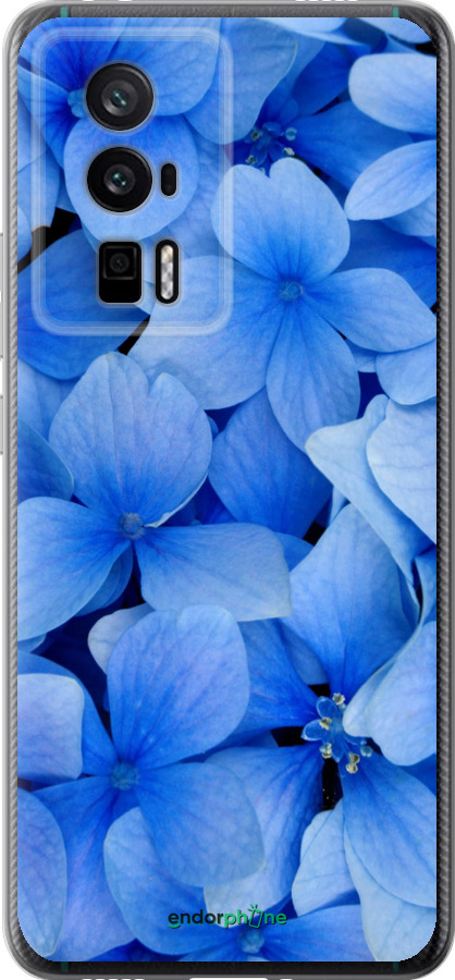 Силиконовый чехол Синие цветы для Xiaomi Redmi K60 Pro - 526u-3457 изображение 