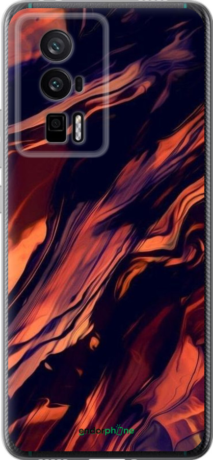 Силиконовый чехол Черно-оранжевая абстракция для Xiaomi Redmi K60 Pro - 5340u-3457 изображение 