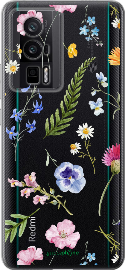 Силиконовый чехол Цветочный фон v2 для Xiaomi Redmi K60 Pro - 5472u-3457 изображение 