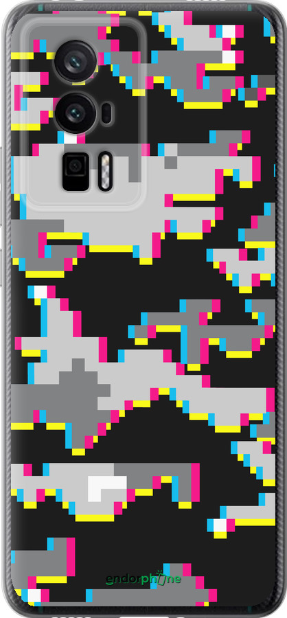 Силиконовый чехол Пиксельный камуфляж для Xiaomi Redmi K60 Pro - 5481u-3457 изображение 