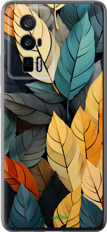 Силиконовый чехол Кольорове листя для Xiaomi Redmi K60 Pro - 5644u-3457 изображение 