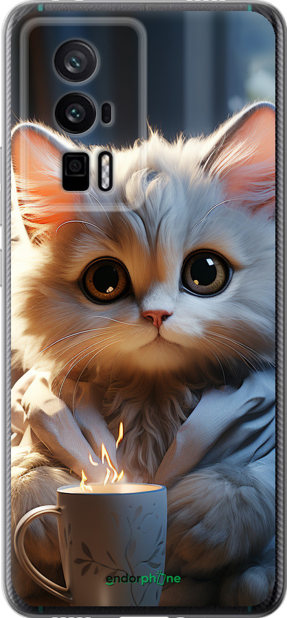 Силіконовий чехол Білий кіт для Xiaomi Redmi K60 Pro - 5646u-3457 изображение 
