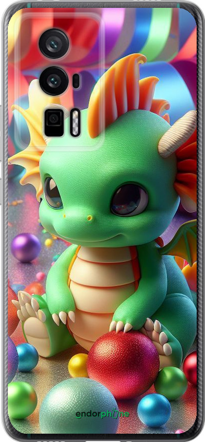 Силиконовый чехол Веселый дракончик для Xiaomi Redmi K60 Pro - 5812u-3457 изображение 