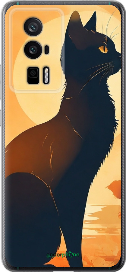 Силиконовый чехол Черная кошка v2 для Xiaomi Redmi K60 Pro - 5830u-3457 изображение 