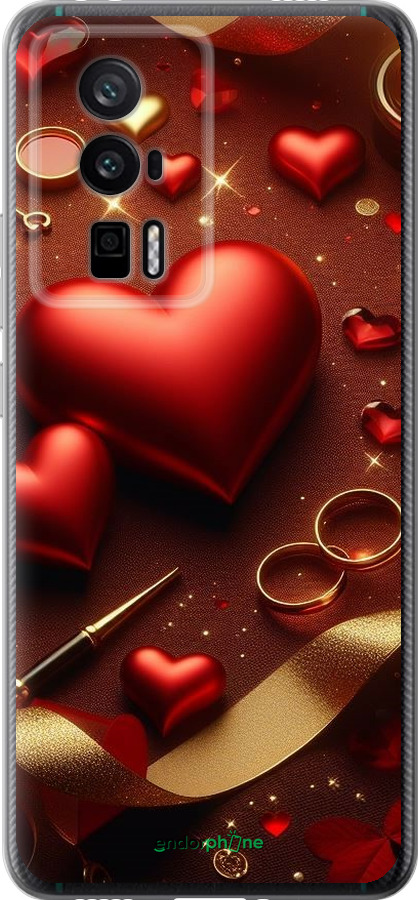 Силиконовый чехол Сердечки v3 для Xiaomi Redmi K60 Pro - 5833u-3457 изображение 