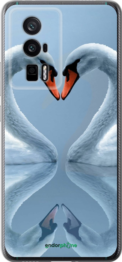 Силиконовый чехол Лебеди для Xiaomi Redmi K60 Pro - 6007u-3457 изображение 
