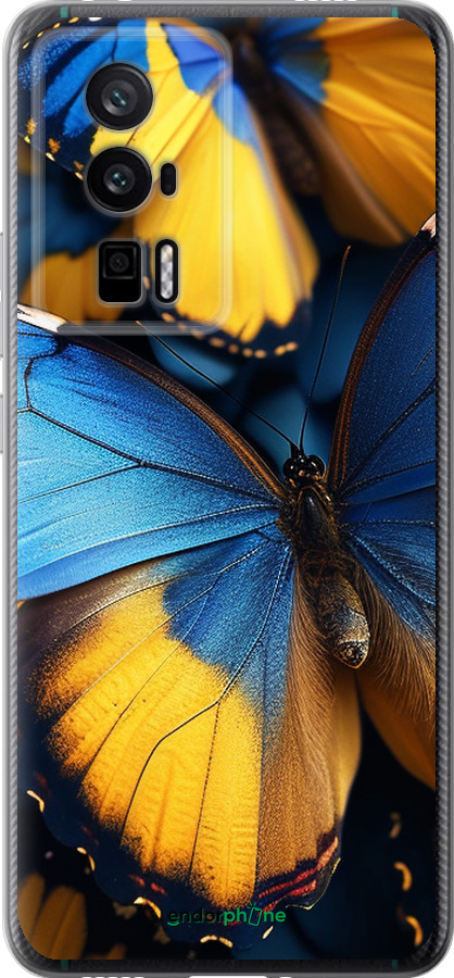 Силіконовий чехол Жовто-блакитні метелики для Xiaomi Redmi K60 Pro - 6046u-3457 изображение 