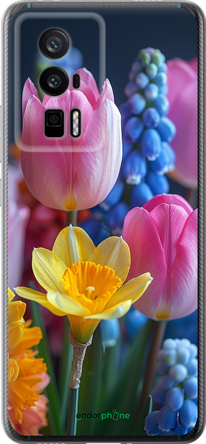 Силиконовый чехол Весенние цветы для Xiaomi Redmi K60 Pro - 6058u-3457 изображение 