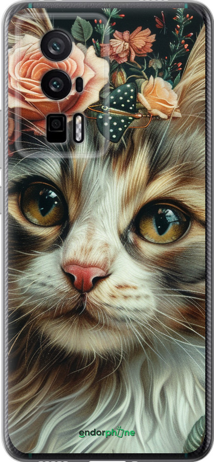 Силиконовый чехол Cats and flowers для Xiaomi Redmi K60 Pro - 6069u-3457 изображение 