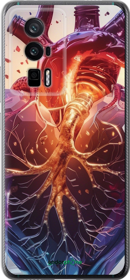 Силиконовый чехол Crystal Heart для Xiaomi Redmi K60 Pro - 6070u-3457 изображение 