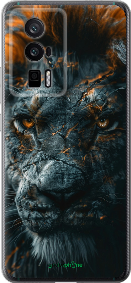 Силіконовий чехол Полум'яний лев для Xiaomi Redmi K60 Pro - 6153u-3457 изображение 