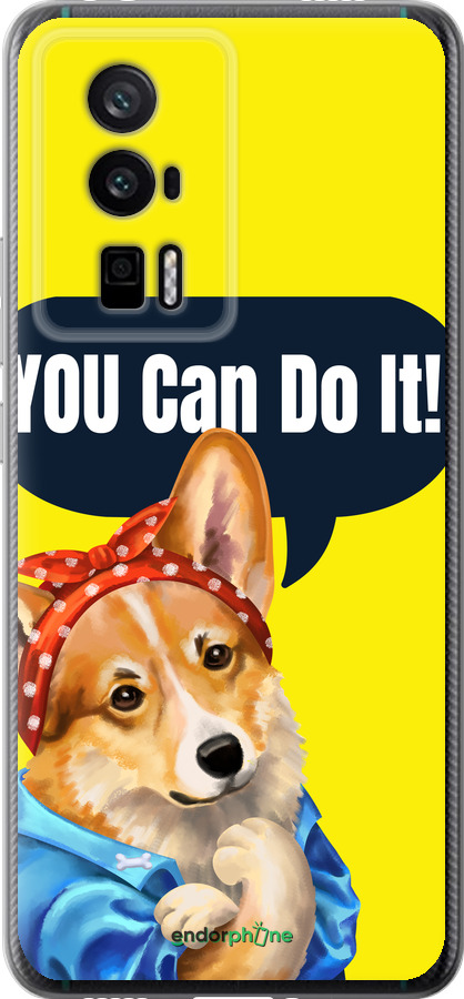 Силіконовий чехол чехол с корги You Can Do It для Xiaomi Redmi K60 Pro - 6184u-3457 изображение 