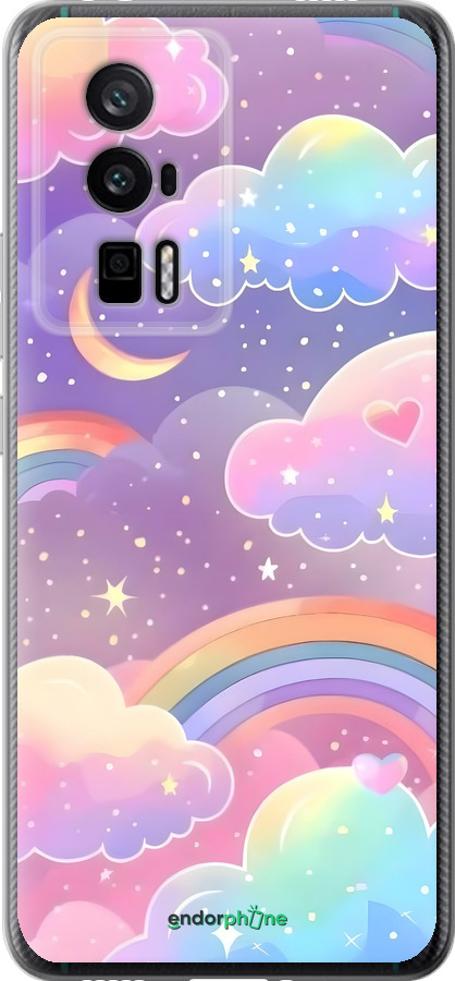 Силиконовый чехол Облака и радуга для Xiaomi Redmi K60 Pro - 6312u-3457 изображение 