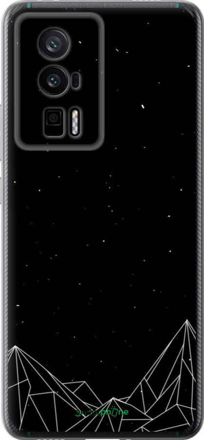 Силиконовый чехол Черно белые абстрактные горы для Xiaomi Redmi K60 Pro - 6437u-3457 изображение 