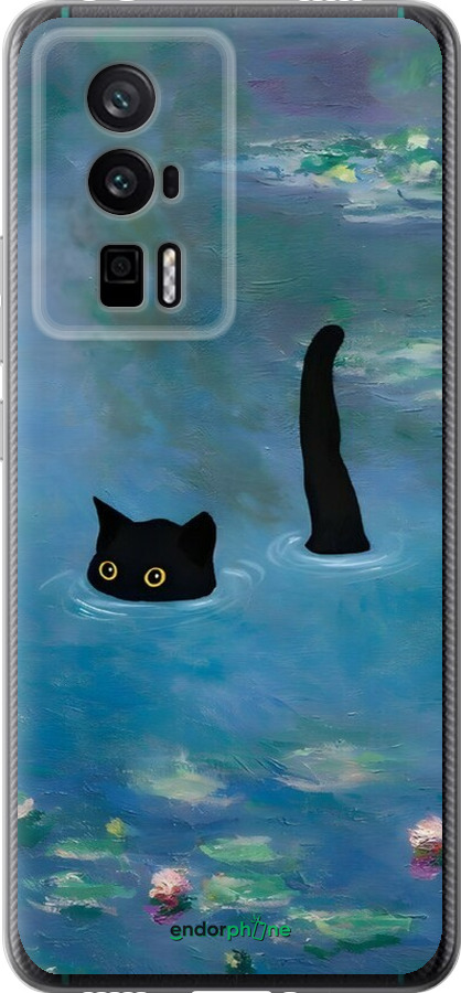 Силиконовый чехол С изображением кота и водяной лилии Monet для Xiaomi Redmi K60 Pro - 6519u-3457 изображение 