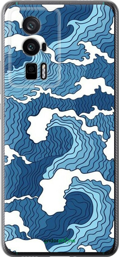 Силиконовый чехол Абстрактный рисунок морских волн для Xiaomi Redmi K60 Pro - 6538u-3457 изображение 