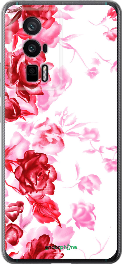 Силиконовый чехол Нарисованные розы для Xiaomi Redmi K60 Pro - 724u-3457 изображение 