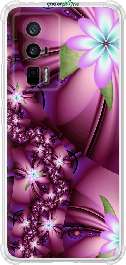 

Силіконовий протиударний с посиленими кутами чохол "Квіткова мозаїка" для Xiaomi Redmi K60, Рожевий