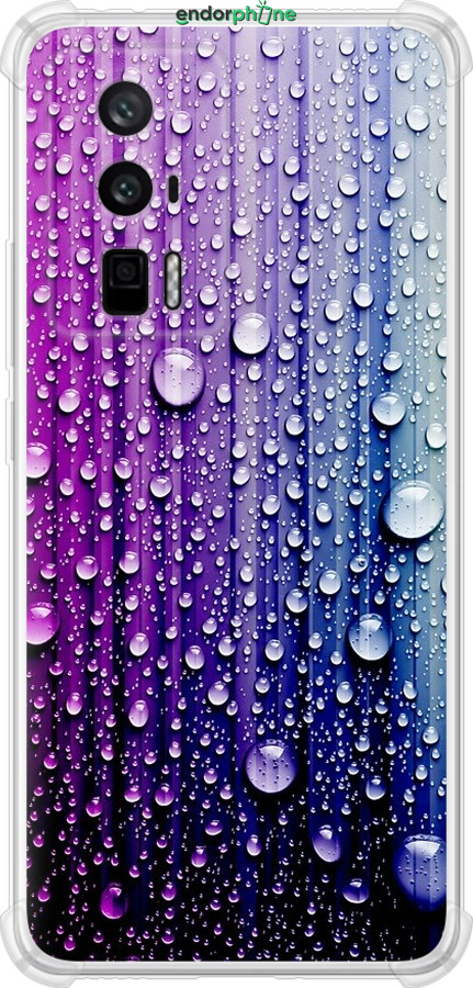 

Силіконовий протиударний с посиленими кутами чохол "Краплини води" для Xiaomi Redmi K60, Синій