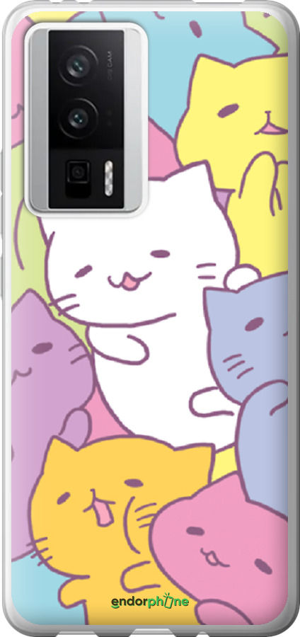 

Силіконовий чохол "Кошенята " для Xiaomi Redmi K60, Білий