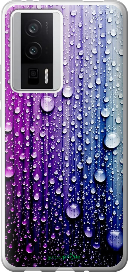

Силіконовий чохол "Краплини води" для Xiaomi Redmi K60, Синій