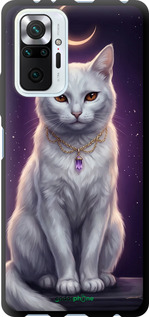 TPU чехол Mystic White Cat Gothic Dark Purple Gold для Xiaomi Redmi Note 10 Pro - 6805b-2297 изображение 