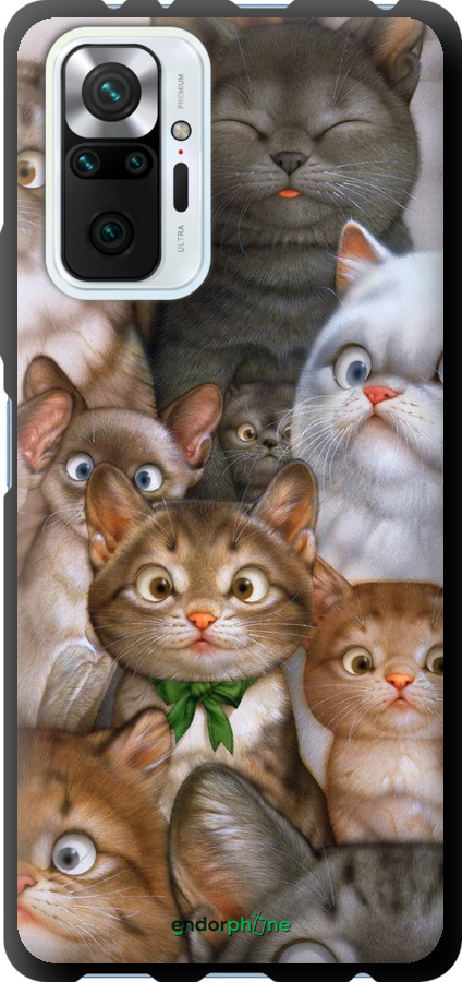 

TPU чорний чохол "Коти" для Xiaomi Redmi Note 10 Pro