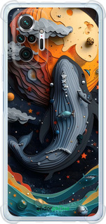 Силикон с усиленными углами чехол Кит в космосе для Xiaomi Redmi Note 10 Pro - 6328sp-2297 изображение 