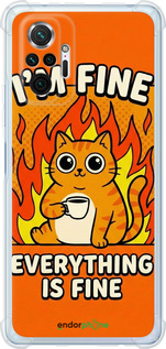 Силикон с усиленными углами чехол 'Funny Cat' для Xiaomi Redmi Note 10 Pro изображение 5