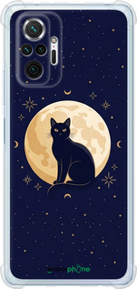 Силикон с усиленными углами чехол 'Cute Cat Celestial/Witchy' для Xiaomi Redmi Note 10 Pro изображение 3