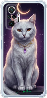 Силіконовий протиударний с посиленими кутами чехол Mystic White Cat Gothic Dark Purple Gold для Xiaomi Redmi Note 10 Pro - 6805sp-2297 изображение 