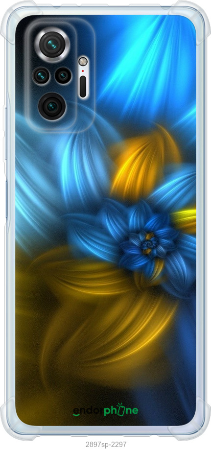 

Силіконовий протиударний с посиленими кутами чохол "Візерунок 46" для Xiaomi Redmi Note 10 Pro, Синій
